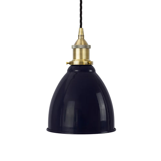 Classic Painted Small Pendant Light in Squid Ink Blue