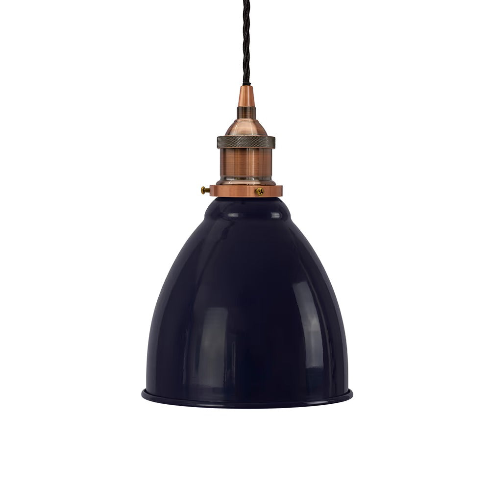 Classic Painted Small Pendant Light in Squid Ink Blue