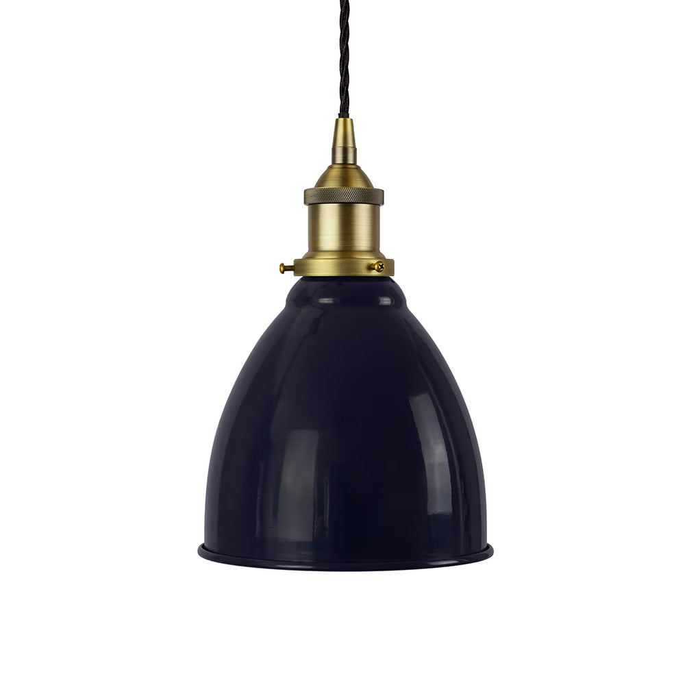 Classic Painted Small Pendant Light in Squid Ink Blue
