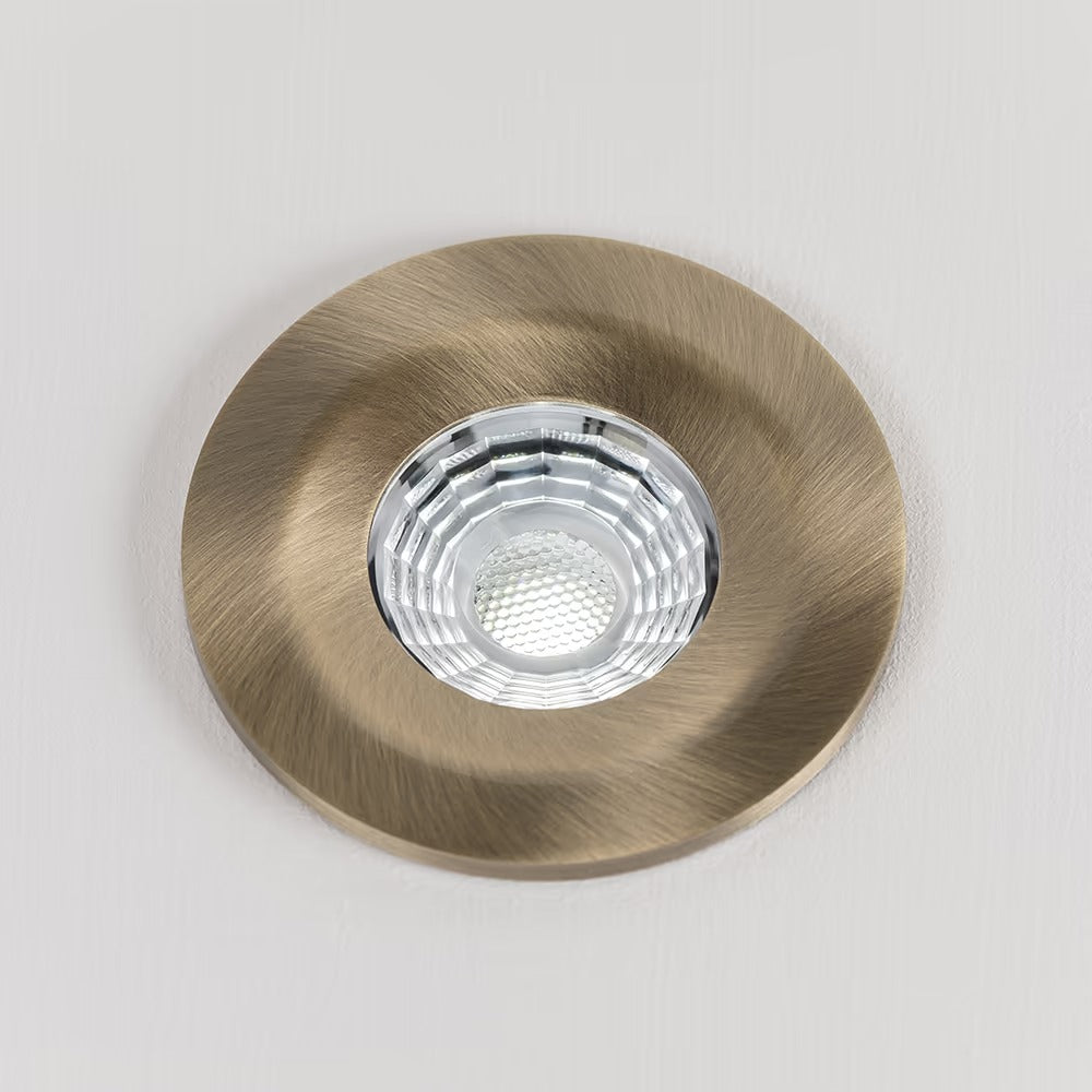 Soho Antique Brass LED Downlights, Fire Rated, Fixed, IP65, CCT Switch, High CRI, Dimmable