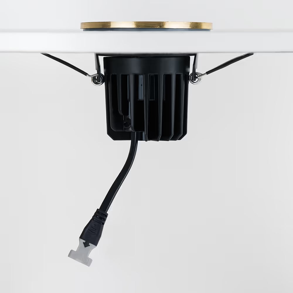 Soho Brushed Brass LED Downlights, Fire Rated, Fixed, IP65, CCT Switch, High CRI, Dimmable