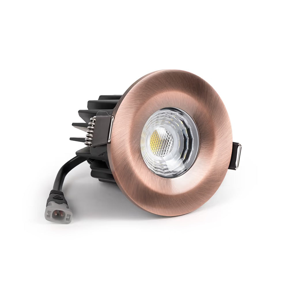 Soho Antique Copper LED Downlights, Fire Rated, Fixed, IP65, CCT Switch, High CRI, Dimmable