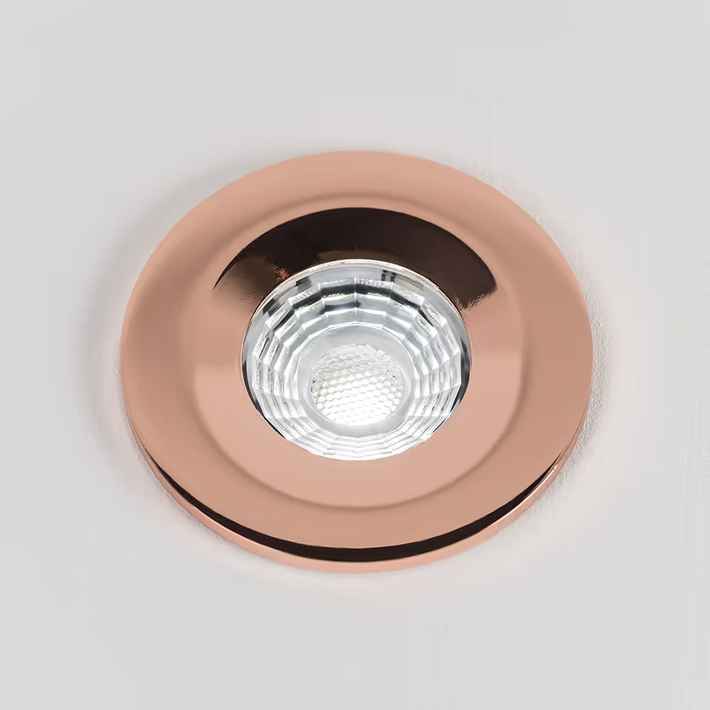 Soho Rose Gold LED Downlights, Fire Rated, Fixed, IP65, CCT Switch, High CRI, Dimmable