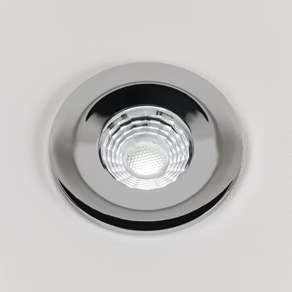 Soho Polished Chrome LED Downlights, Fire Rated, Fixed, IP65, CCT Switch, High CRI, Dimmable