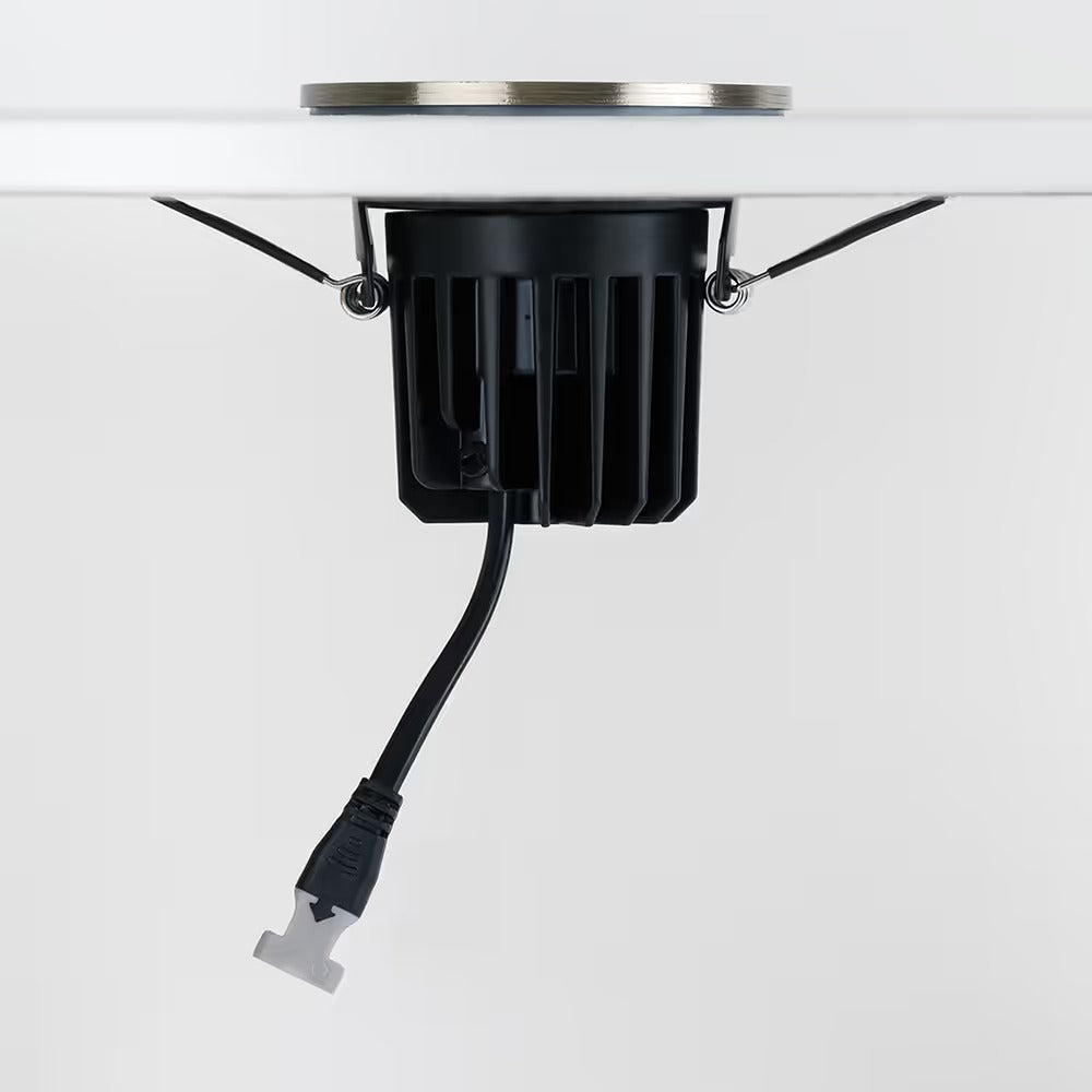 Soho Brushed Chrome LED Downlights, Fire Rated, Fixed, IP65, CCT Switch, High CRI, Dimmable