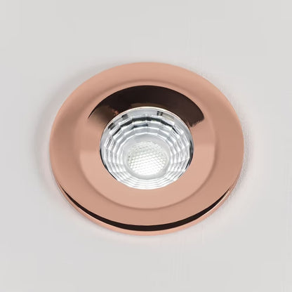 Soho Polished Copper LED Downlights, Fire Rated, Fixed, IP65, CCT Switch, High CRI, Dimmable