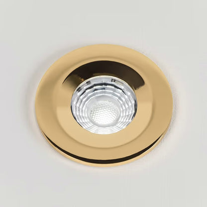 Soho Polished Brass LED Downlights, Fire Rated, Fixed, IP65, CCT Switch, High CRI, Dimmable