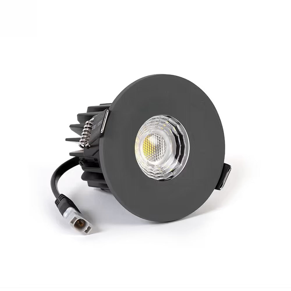 Soho Graphite Grey LED Downlights, Fire Rated, Fixed, IP65, CCT Switch, High CRI, Dimmable