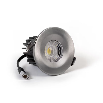 Soho Pewter LED Downlights, Fire Rated, Fixed, IP65, CCT Switch, High CRI, Dimmable