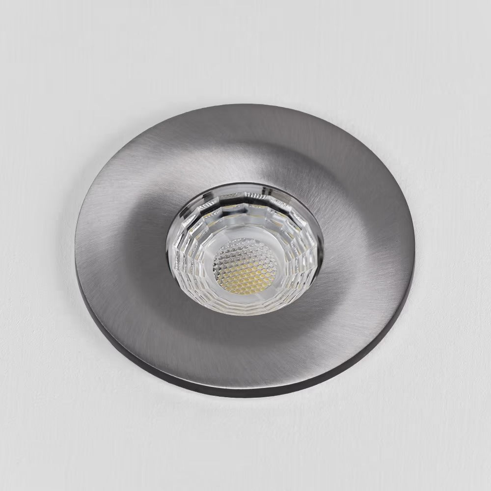 Soho Pewter LED Downlights, Fire Rated, Fixed, IP65, CCT Switch, High CRI, Dimmable