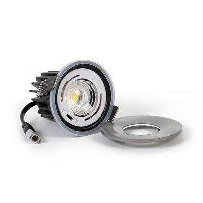 Soho Pewter LED Downlights, Fire Rated, Fixed, IP65, CCT Switch, High CRI, Dimmable