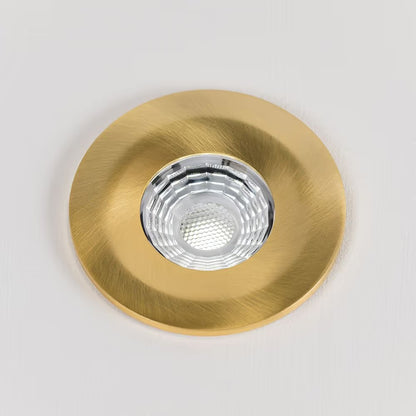 Soho Brushed Gold LED Downlights, Fire Rated, Fixed, IP65, CCT Switch, High CRI, Dimmable