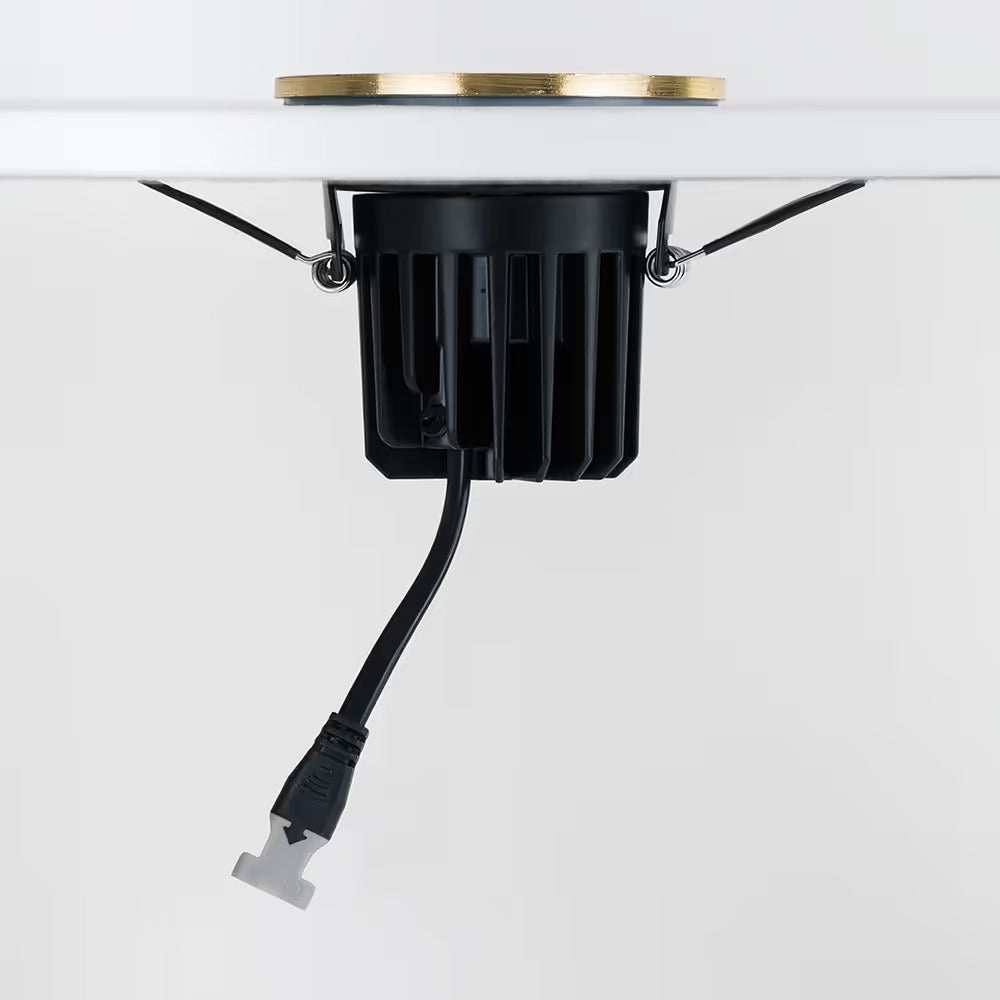 Soho Brushed Gold LED Downlights, Fire Rated, Fixed, IP65, CCT Switch, High CRI, Dimmable