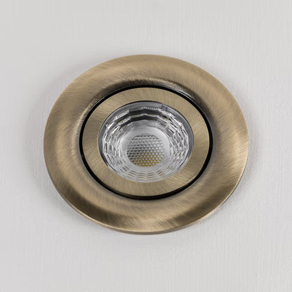 Soho Lighting Antique Brass 4K Cool White Tiltable LED Downlights, Fire Rated, IP44, High CRI, Dimmable