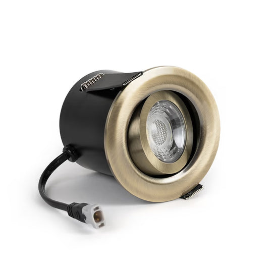 Soho Lighting Antique Brass 4K Cool White Tiltable LED Downlights, Fire Rated, IP44, High CRI, Dimmable