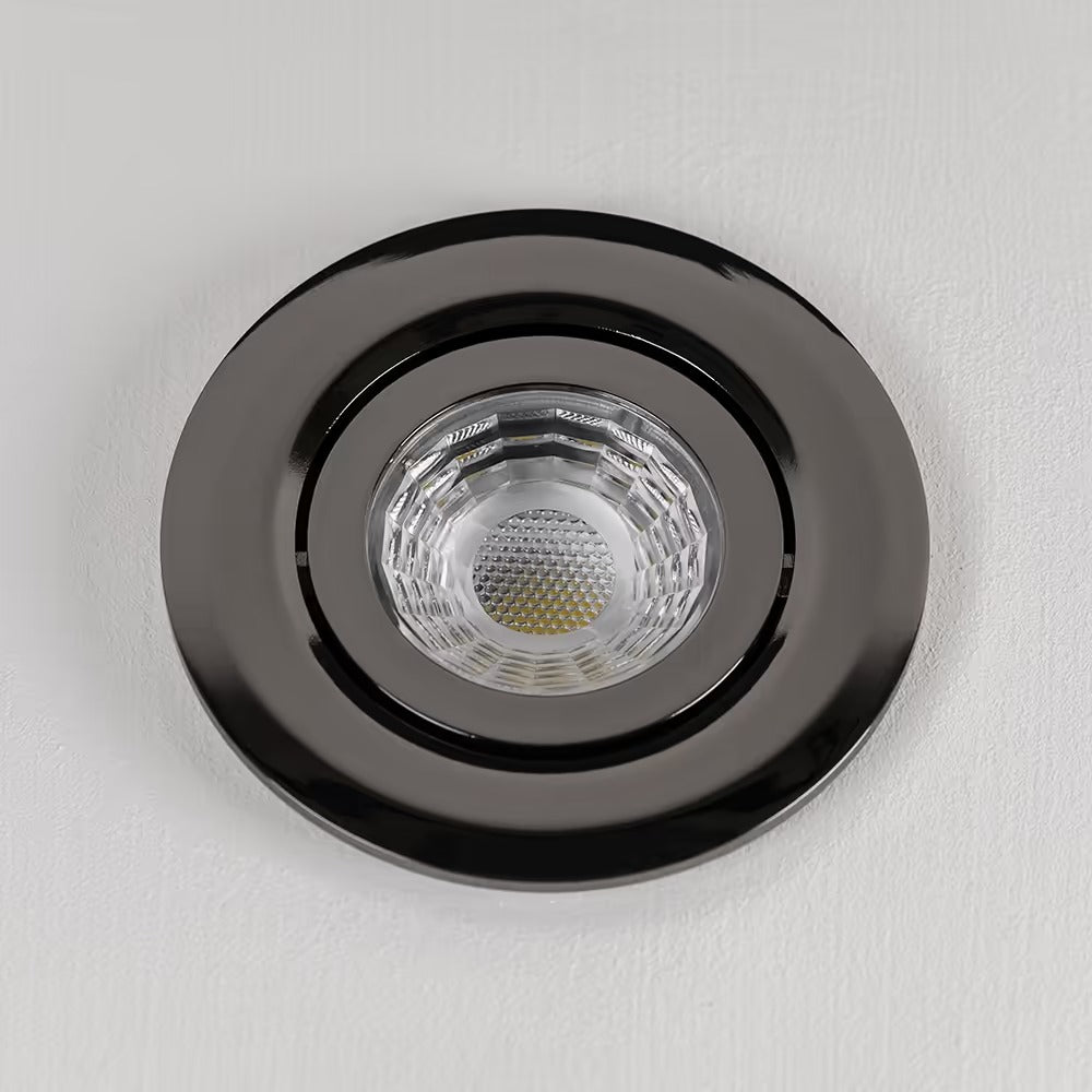 Soho Lighting Black Nickel 3K Warm White Tiltable LED Downlights, Fire Rated, IP44, High CRI, Dimmable