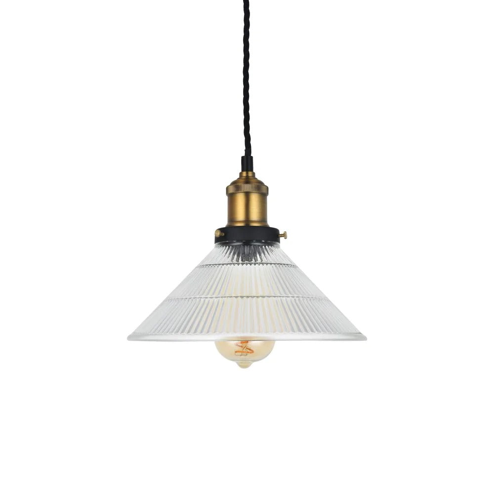 Romilly Tapered Etched Glass French Style Pendant Light - Soho Lighting