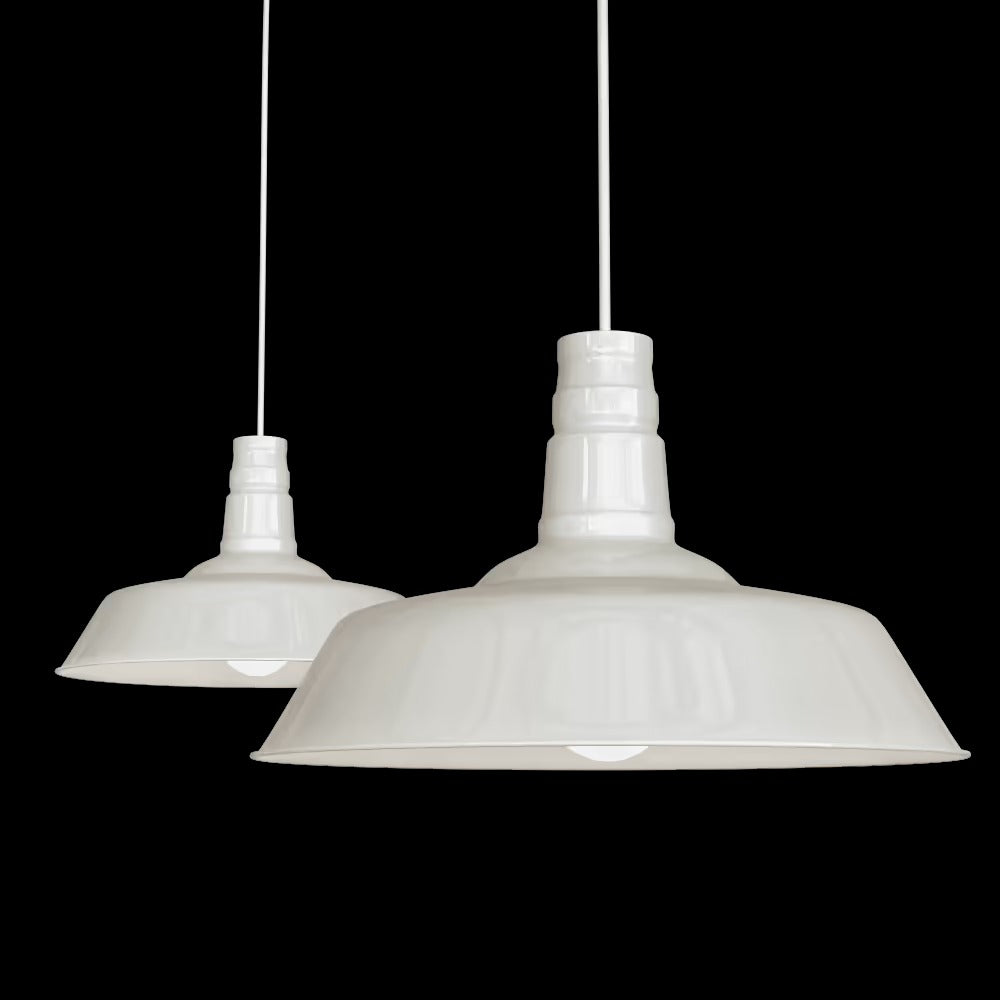 Argyll Industrial Pendant Light in Clay White