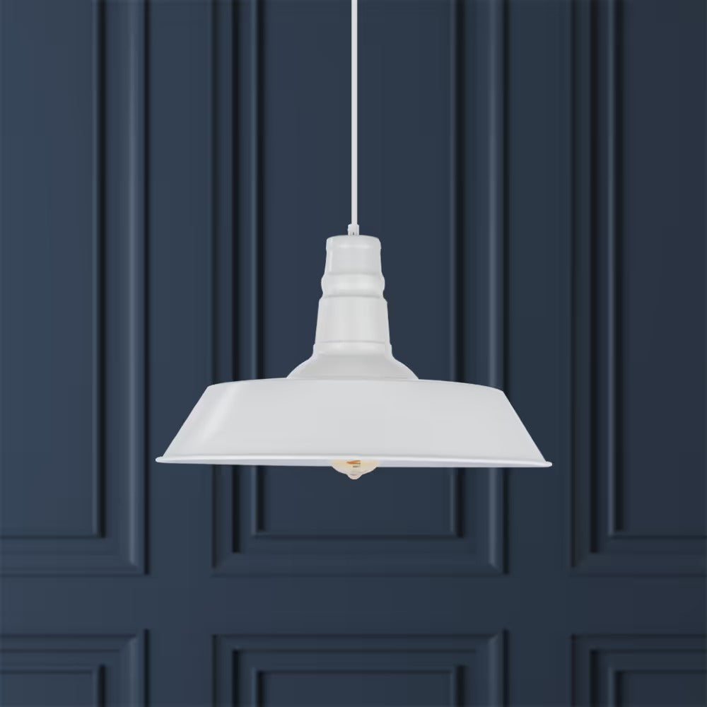 Argyll Industrial Pendant Light in Clay White