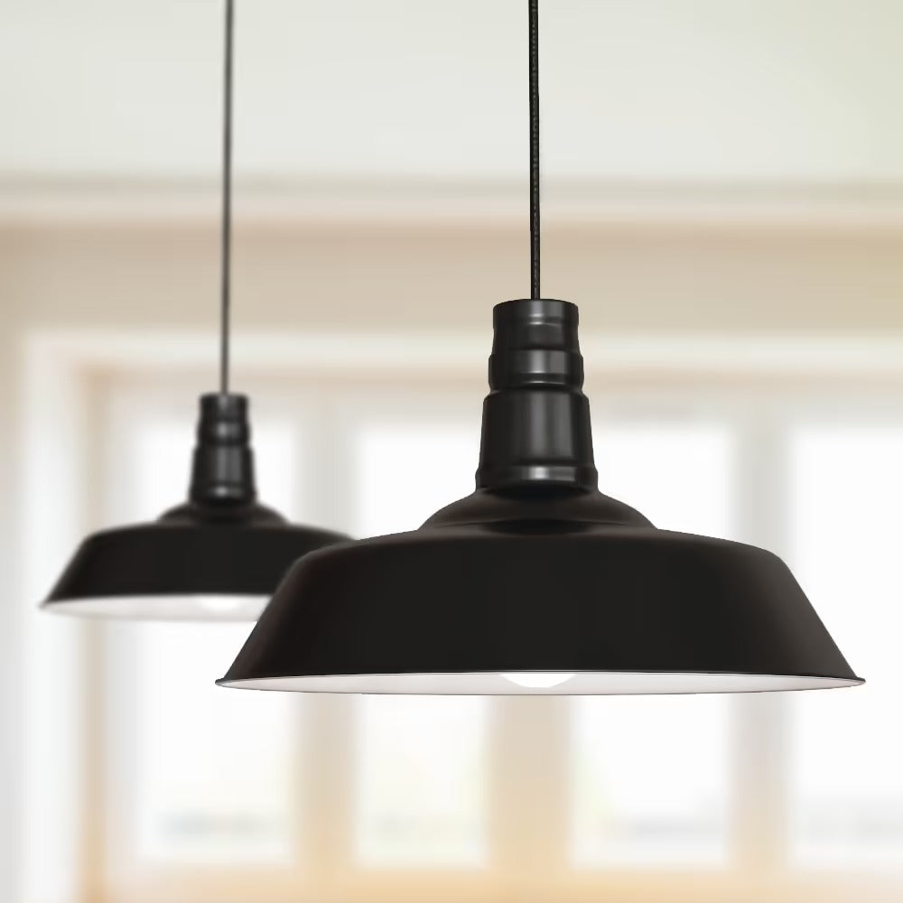 Argyll Industrial Pendant Light in Matt Black