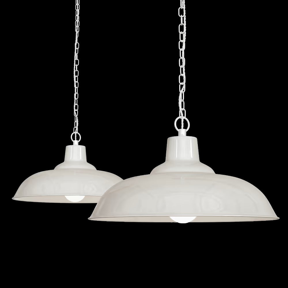 Portland Reclaimed Style Pendant Light in Clay White