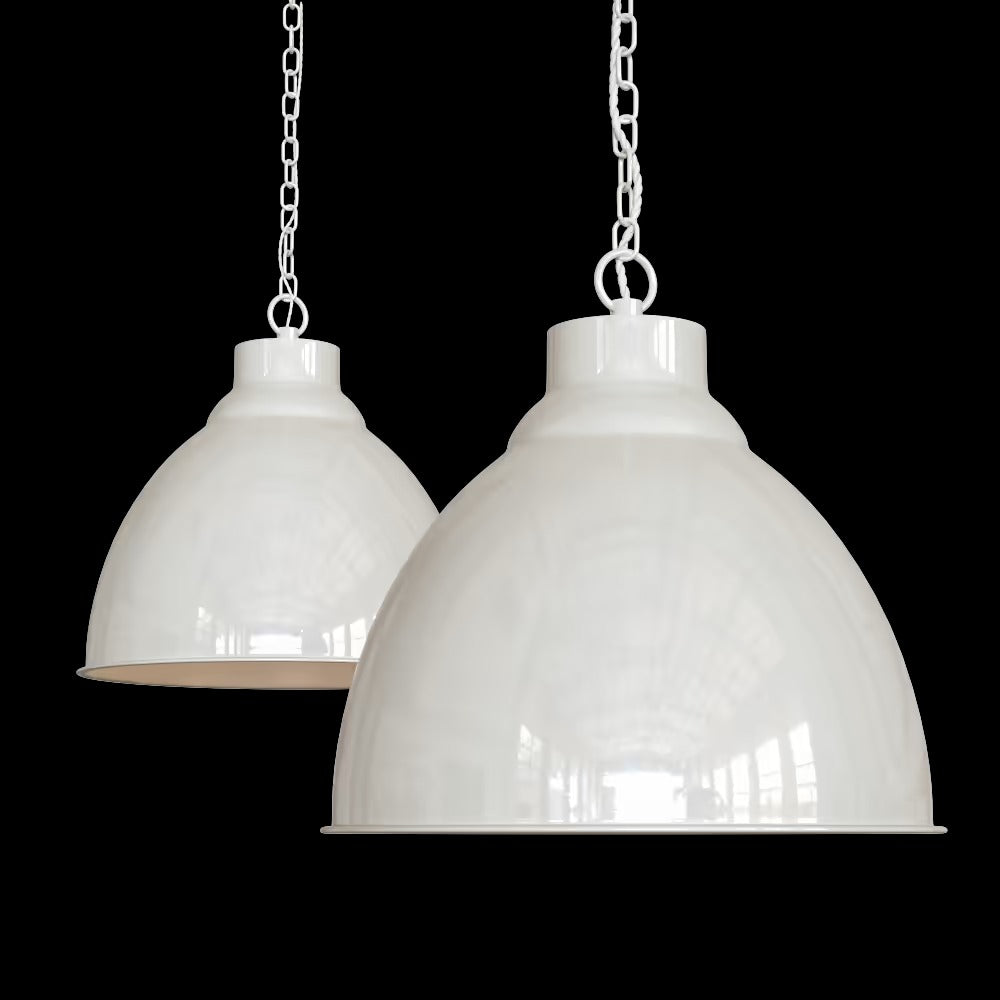 Oxford Vintage Pendant Light in Clay White