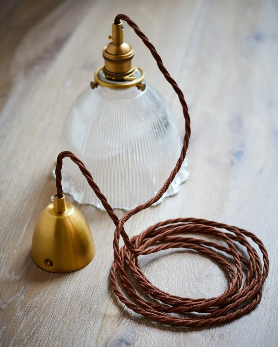 Soho Lighting D'Arblay Lacquered Antique Brass Scalloped Prismatic Glass Dome Pendant Light