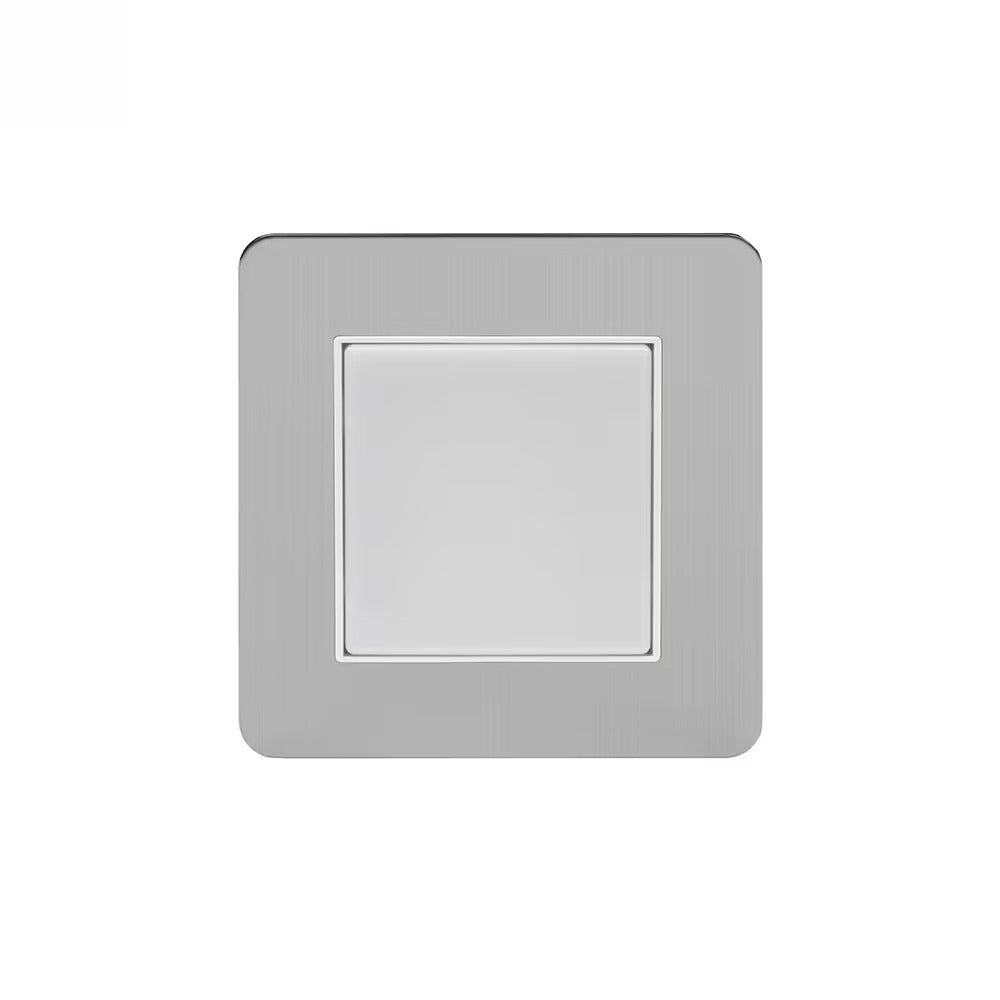 The Lombard Collection Brushed Chrome Flat Plate LED Stair Light - Warm White