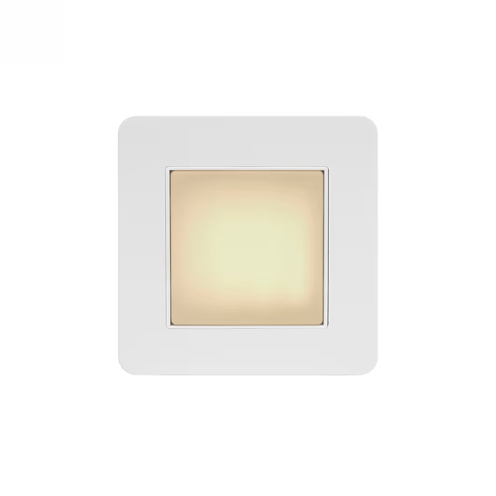 The Eldon Collection White Metal Flat Plate LED Stair Light - Warm White