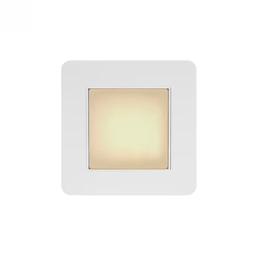 The Eldon Collection White Metal Flat Plate LED Stair Light - Warm White
