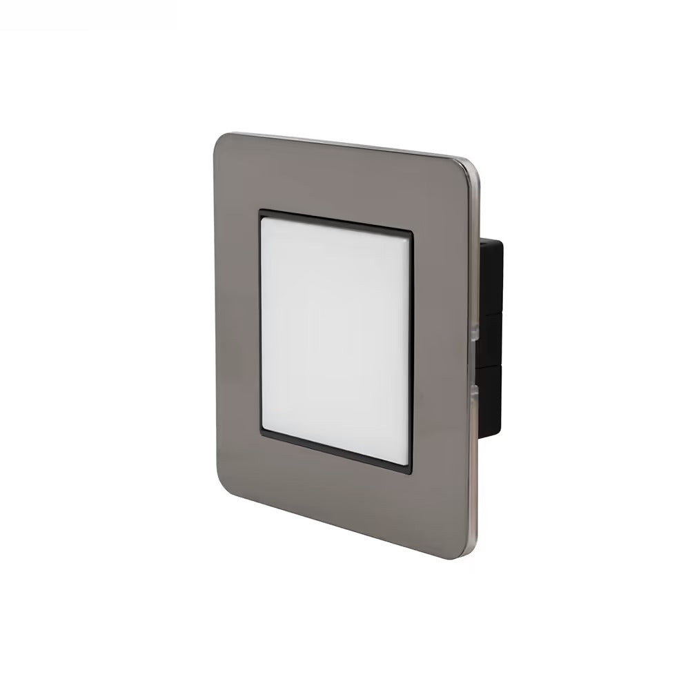 The Connaught Collection Black Nickel Flat Plate LED Stair Light - Cool White