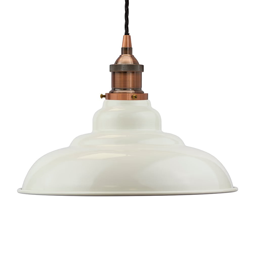 St Edmund's Painted Pendant Light in Clay White