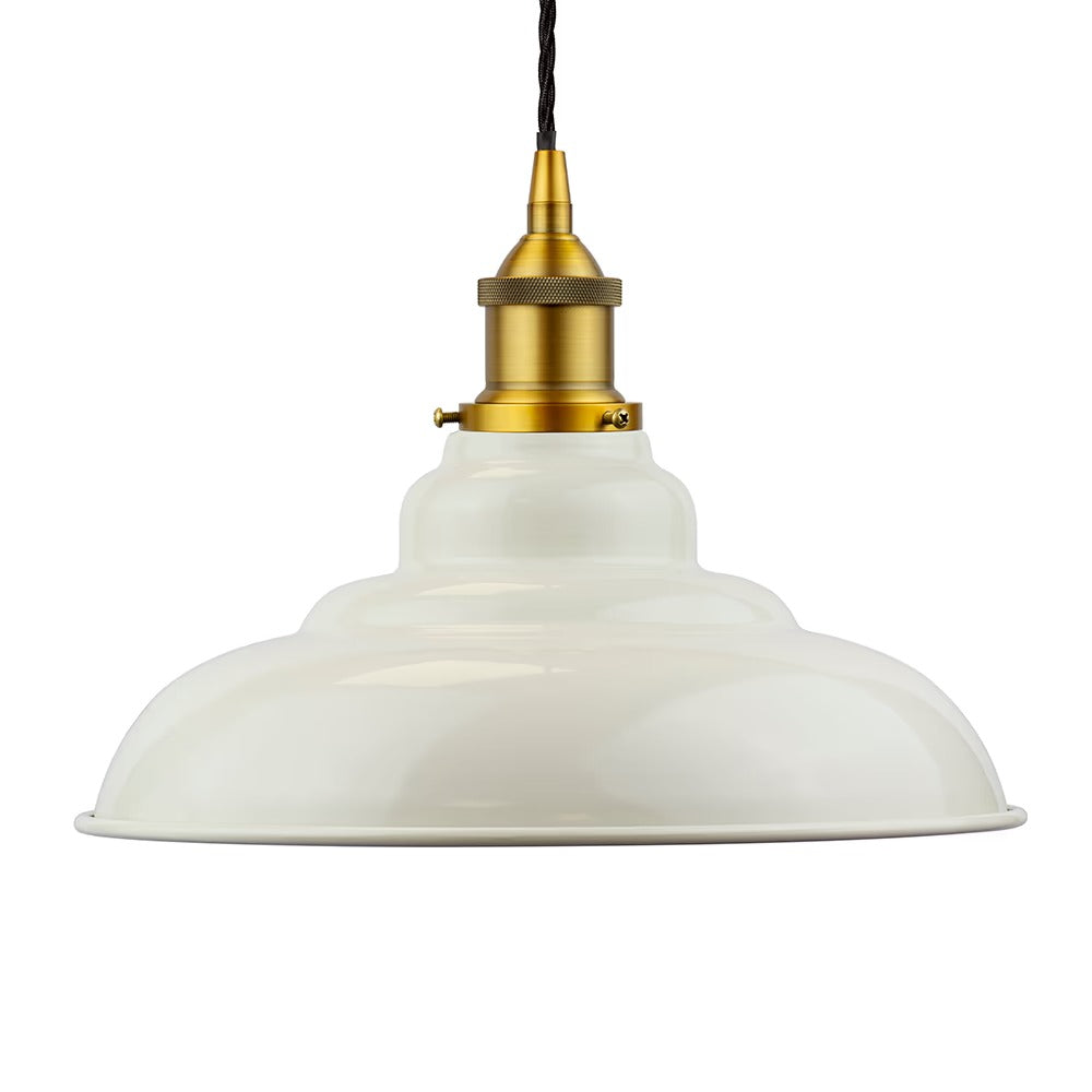 St Edmund's Painted Pendant Light in Clay White