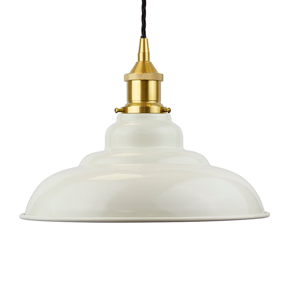 St Edmund's Painted Pendant Light in Clay White