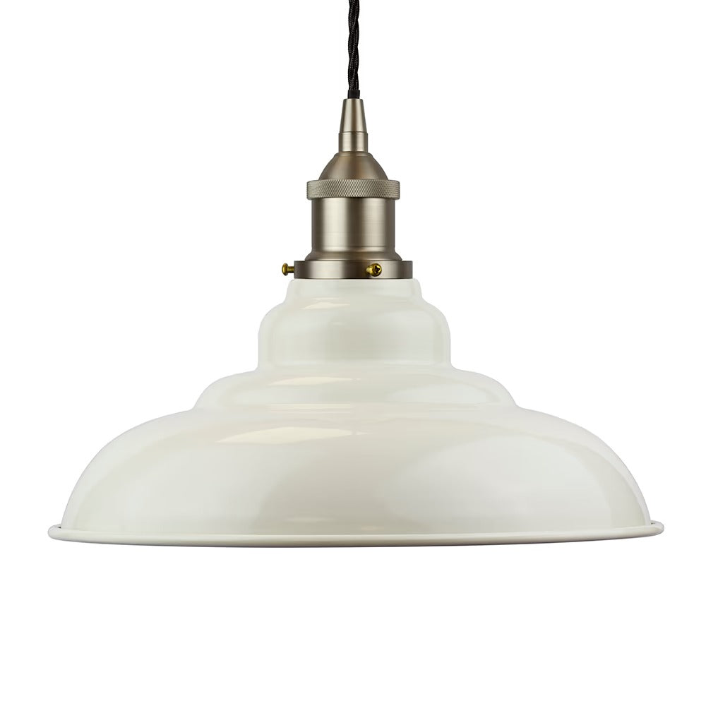 St Edmund's Painted Pendant Light in Clay White