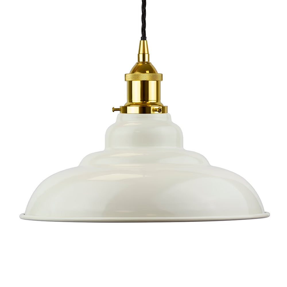 St Edmund's Painted Pendant Light in Clay White