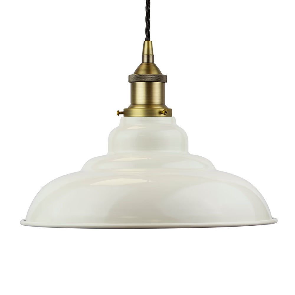 St Edmund's Painted Pendant Light in Clay White