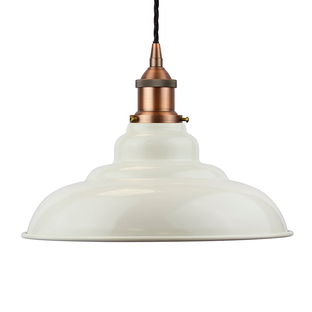 St Edmund's Painted Pendant Light in Clay White
