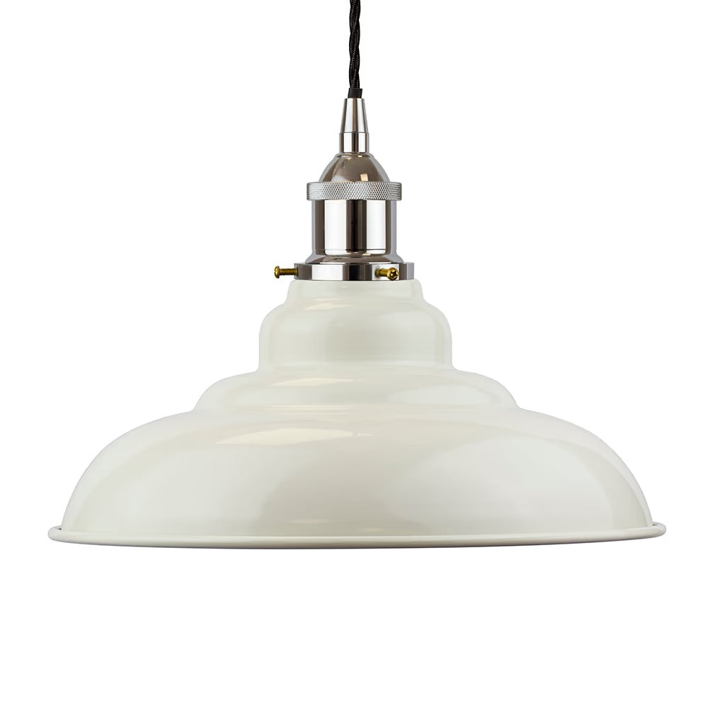 St Edmund's Painted Pendant Light in Clay White