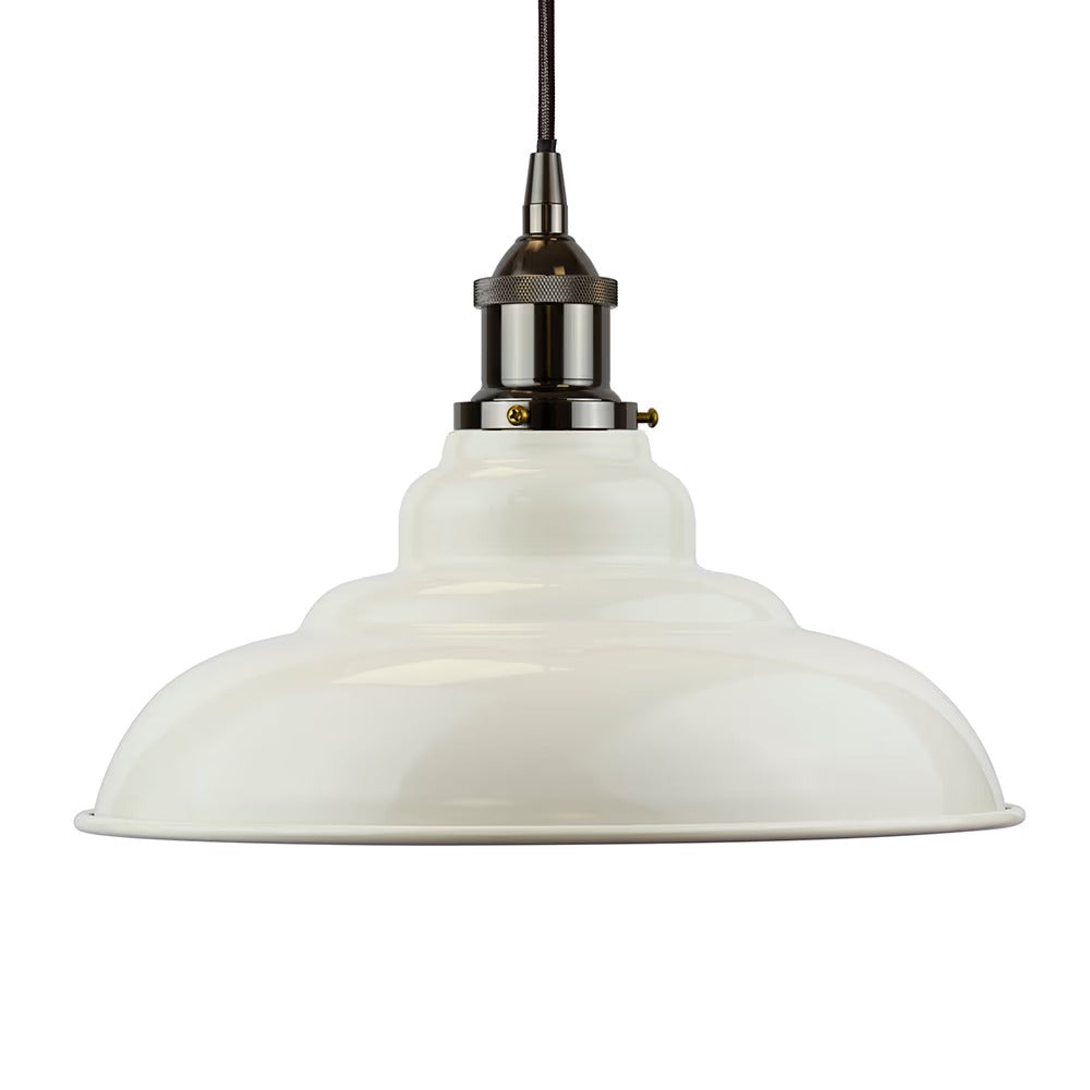 St Edmund's Painted Pendant Light in Clay White