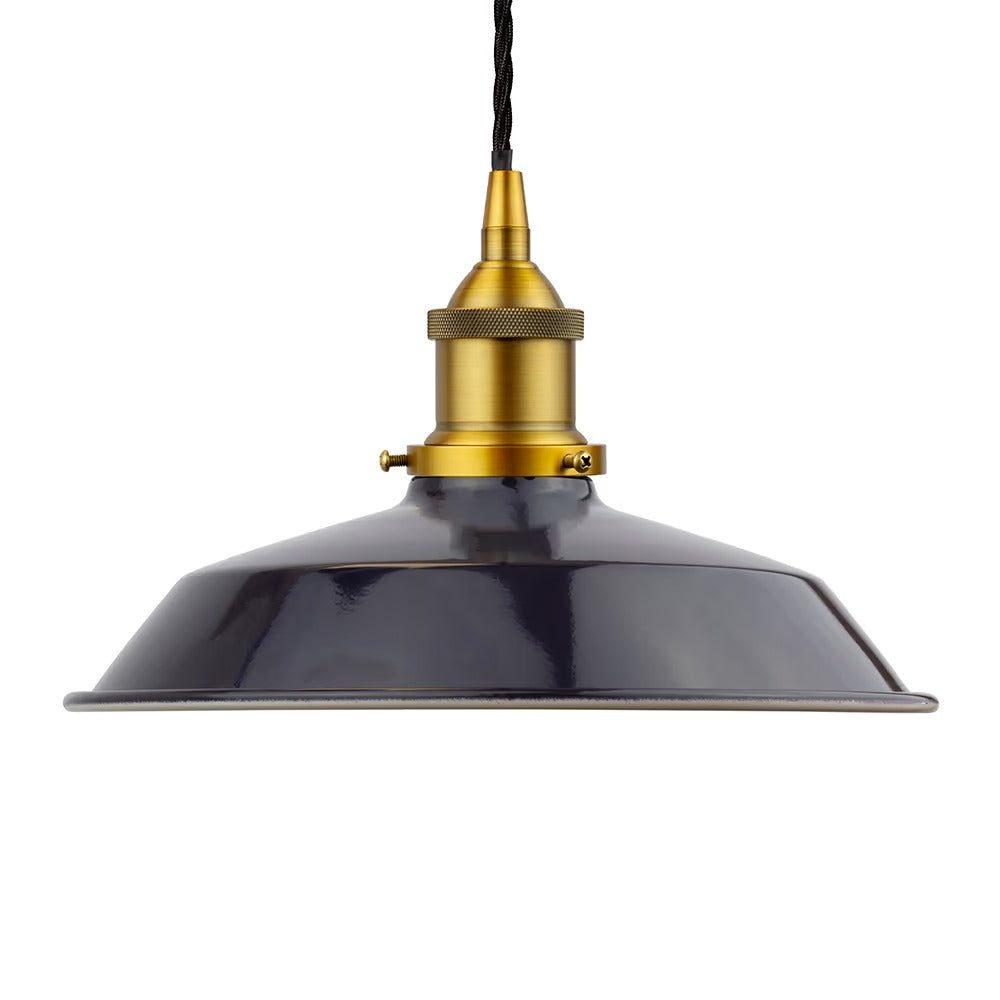 Small Trinity Metal Painted Pendant Light in Squid Ink Blue