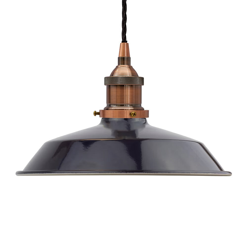 Small Trinity Metal Painted Pendant Light in Squid Ink Blue