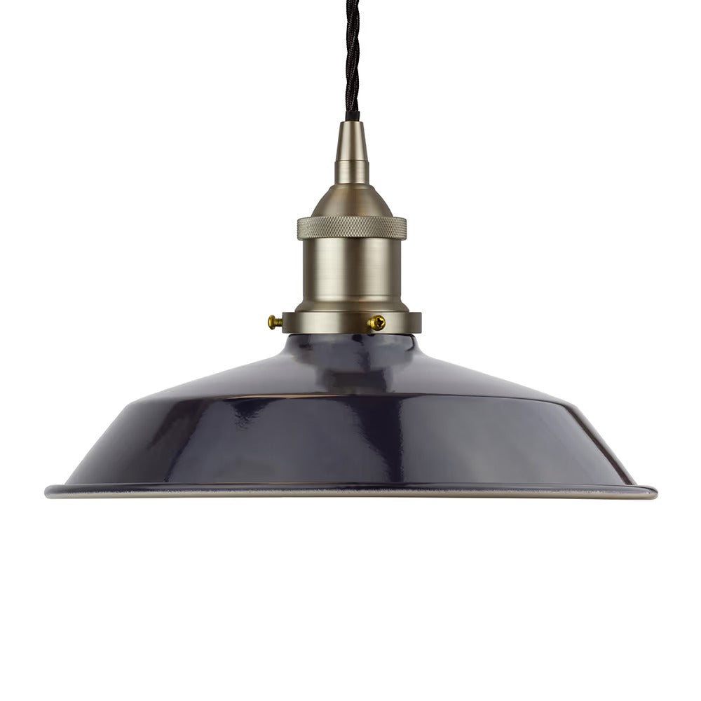 Small Trinity Metal Painted Pendant Light in Squid Ink Blue