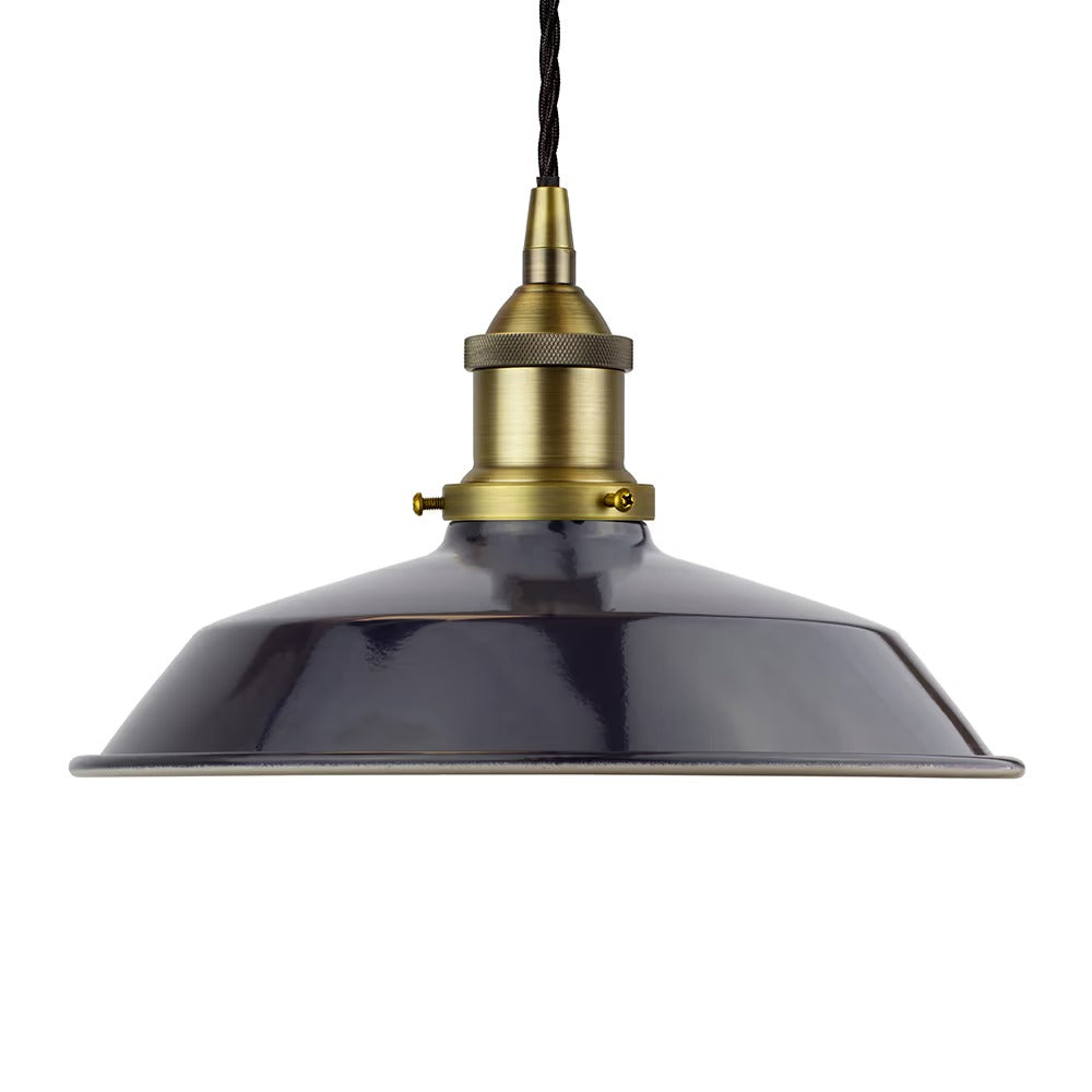 Small Trinity Metal Painted Pendant Light in Squid Ink Blue
