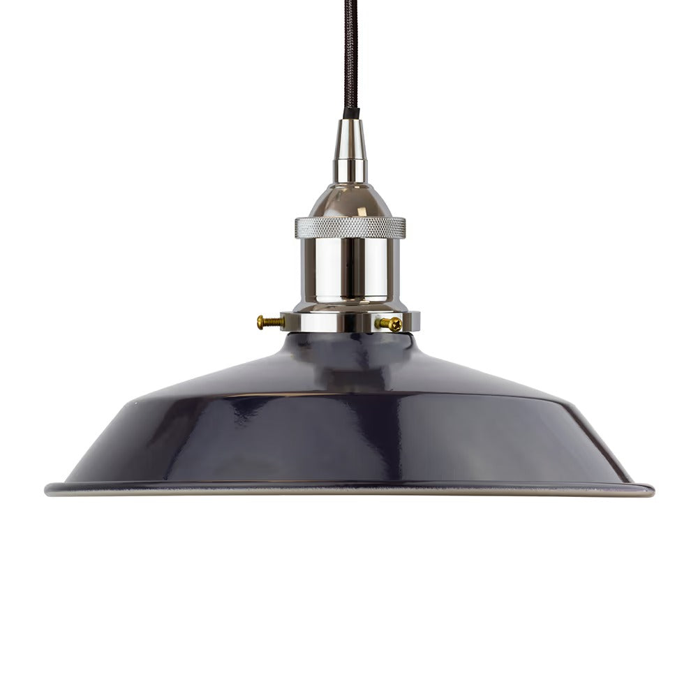 Small Trinity Metal Painted Pendant Light in Squid Ink Blue