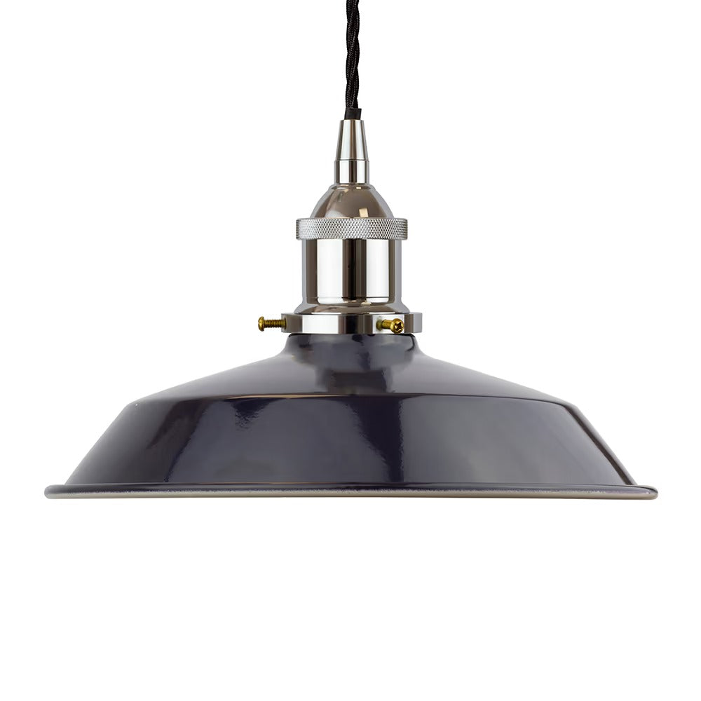 Small Trinity Metal Painted Pendant Light in Squid Ink Blue