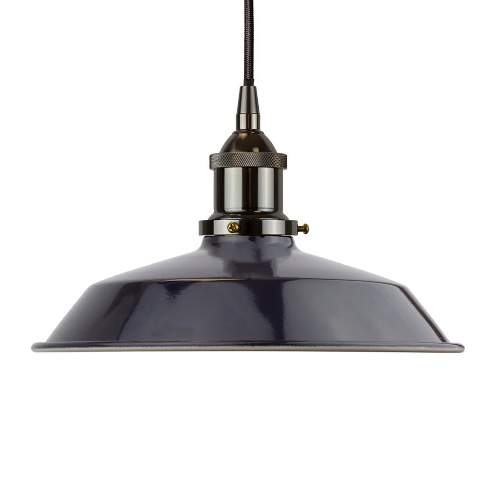 Small Trinity Metal Painted Pendant Light in Squid Ink Blue