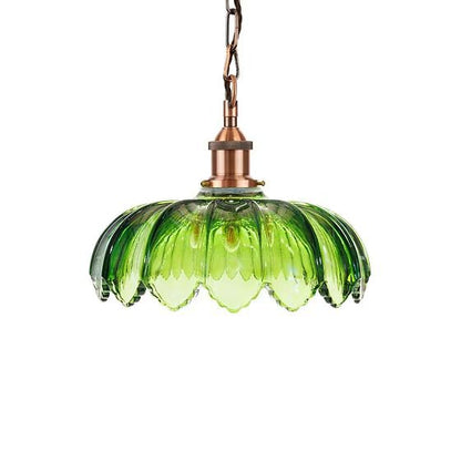 Organic Flora Green Glass Pendant Light