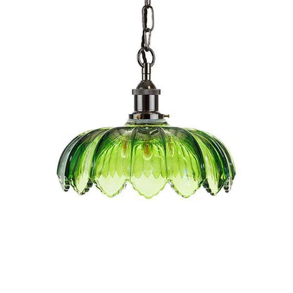 Organic Flora Green Glass Pendant Light