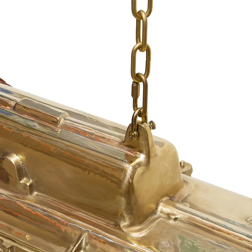 Soho Lighting Warwick Brass Industrial Strip Large Pendant Light - The Statement Collection